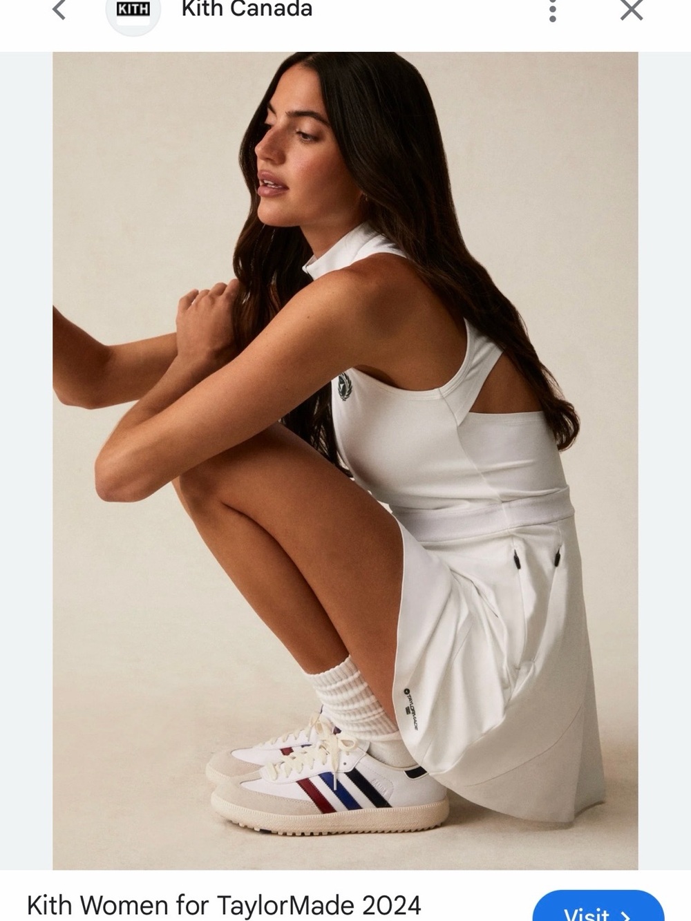 Kith Women for TaylorMade 2024 White Sleeveless Dress with Subtle Logo